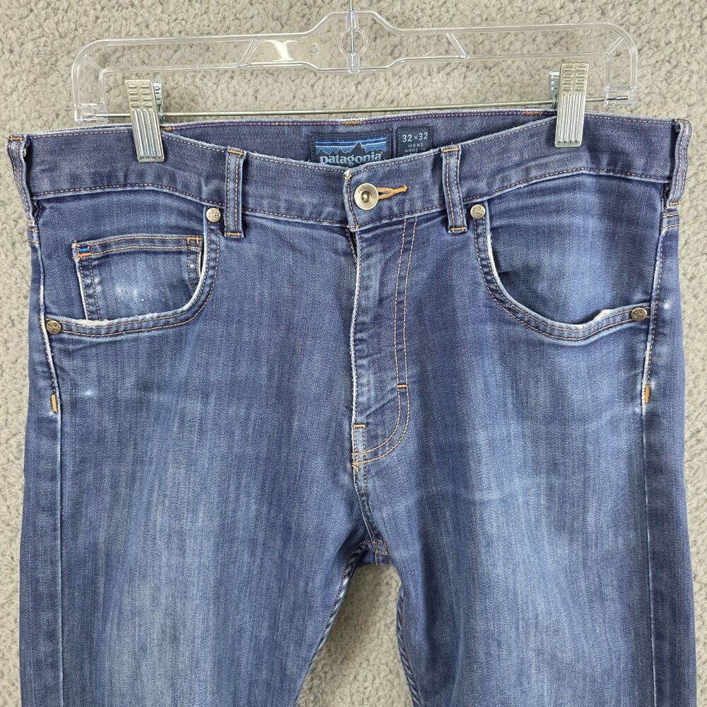 Patagonia Performance Straight Jeans Men 32x32 Dark Wash Stretch Outdoor Casual - Picture 2 of 11